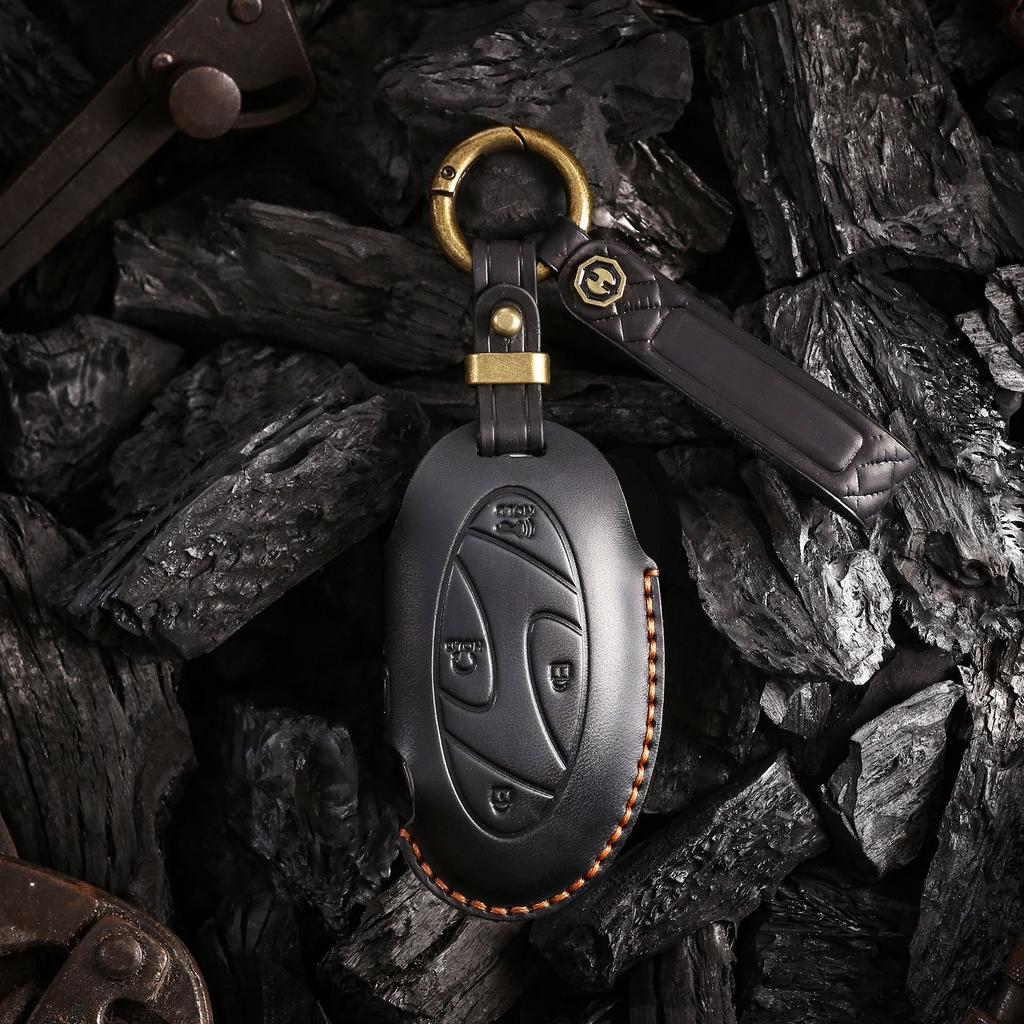 Étui pour clé de voiture intelligente, housse pour Hyundai Grandeur GN7 Kona Ev année 2023, porte-clés en cuir véritable, coque, accessoires