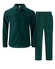 Men's Double-Pocket Waffle Two-Piece Set: Long-Sleeved Shirt and Pants for Autumn