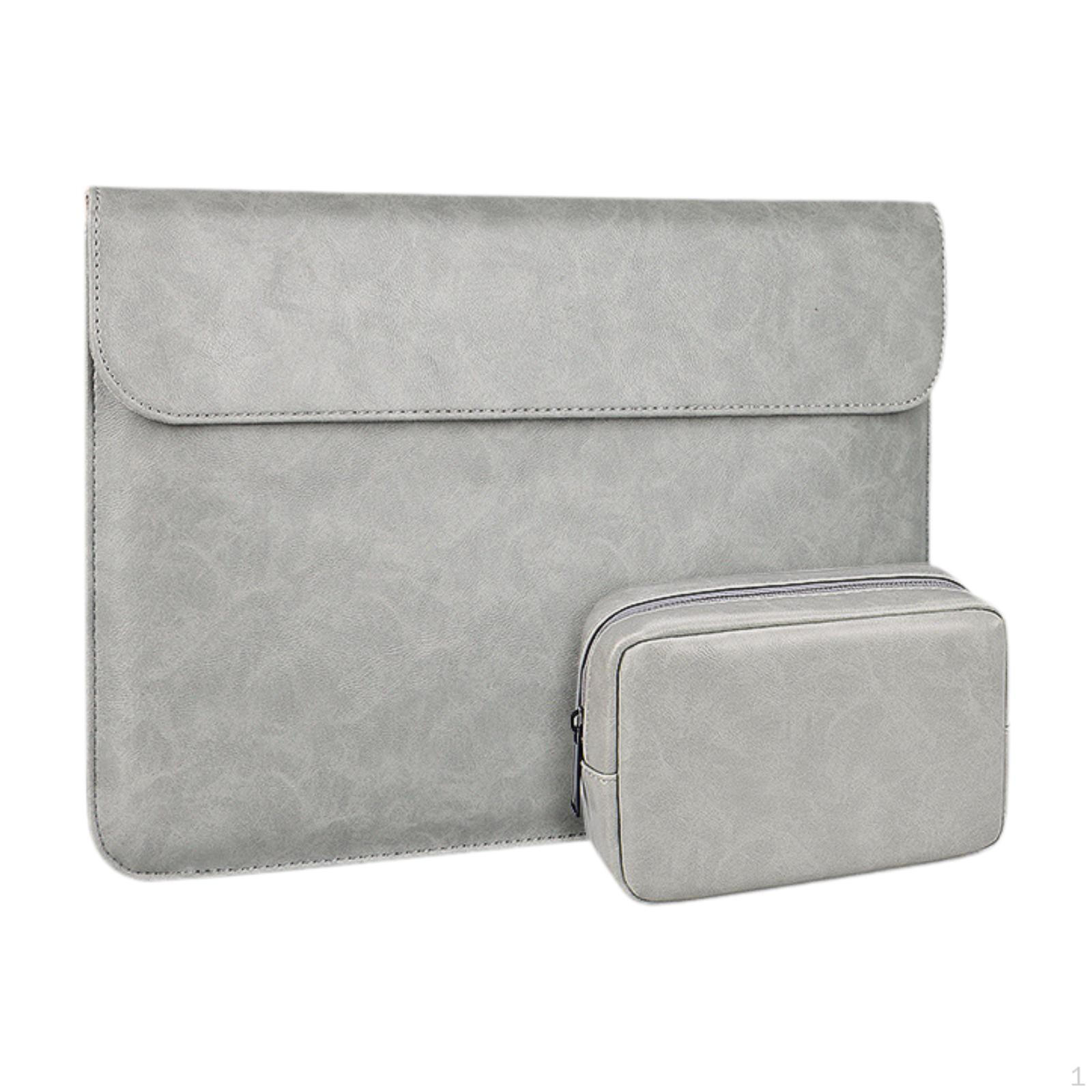 

Чехол для ноутбука 14 15 дюймов Легкий Пылезащитный Уличный Чехол Мягкий для Хранения Макбуков ПУ кожа серый