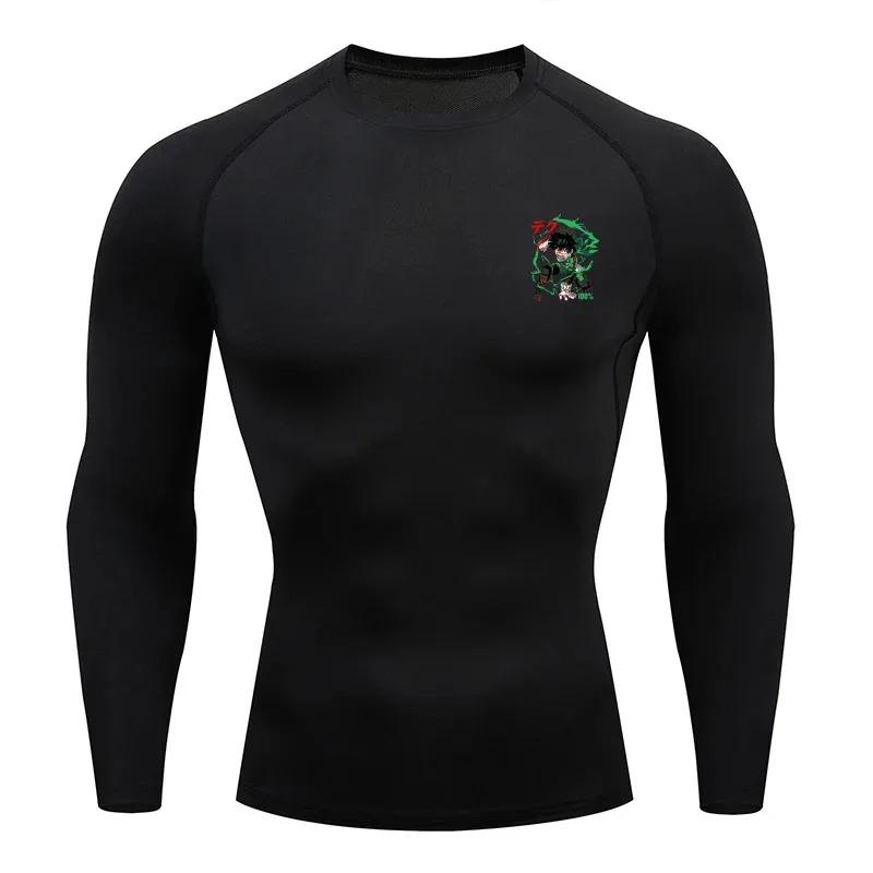 Fitness Sportswear Teenagers Tshirt Midoriya Izuku GraphicTight Training Clothes Boys Compression GYM Running Basketball Clothes