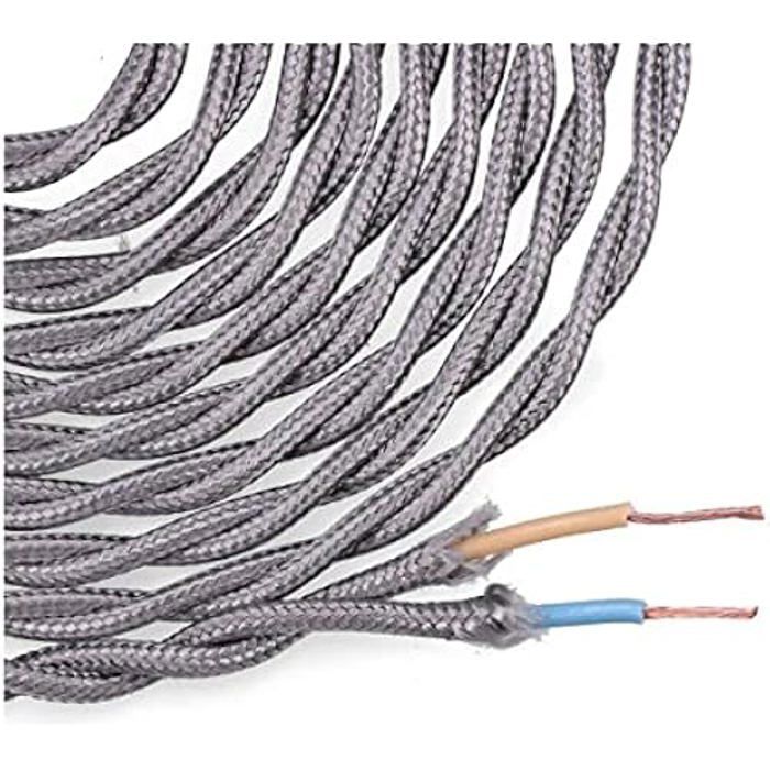 Câbles électriques - EDM - Tressé Décoré - Gris - Intérieur - Multiconducteur