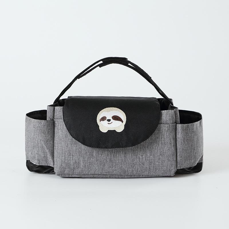 Borsa portaoggetti per animali dei cartoni animati Borsa per mummia multiuso a righe con stampa floreale Cesto appeso per carrozzina