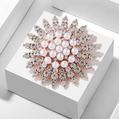 Diamant-Blumenbrosche Schalspange Pullover-Accessoires