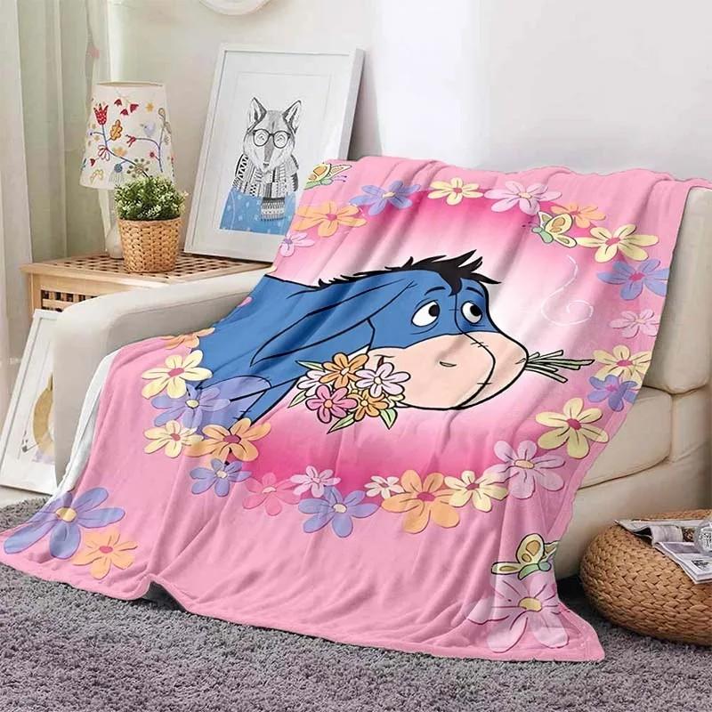 Cartoon Winnie Puuh Decke für Couch Sofa Bett, Super Weiche Gemütliche Plüschdecke mit Design Leicht für Erwachsene, Frauen, Geschenk