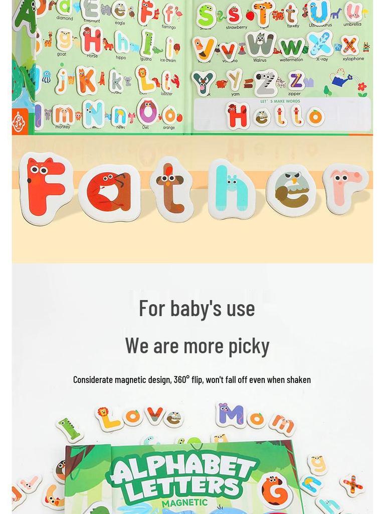 Children's Magnetic Phonics Book: 26 English Letters Spelling & Early Learning Game