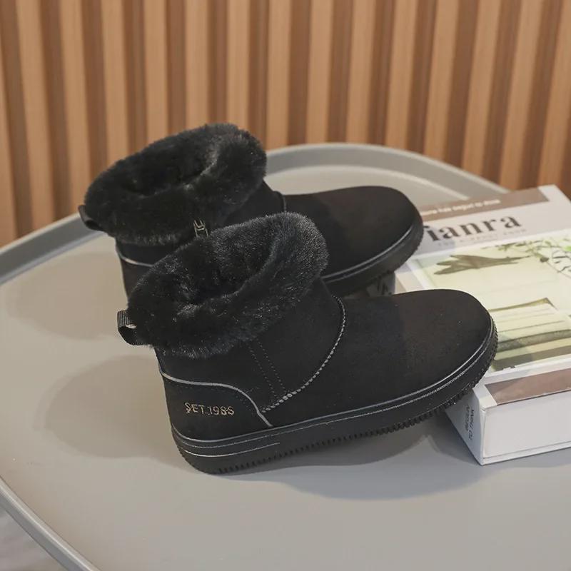 Dětské unisexové vysoké sněhule, zesílený samet, stylové a teplé pro všestranné nošení