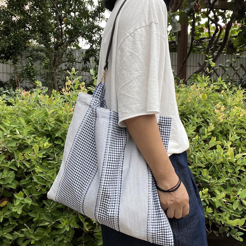 Simple Striped Women's Shoulder Bags Large Capacity Ladies Beach Tote Travel Bag Casual Portable Female Handbags Shopping Bag