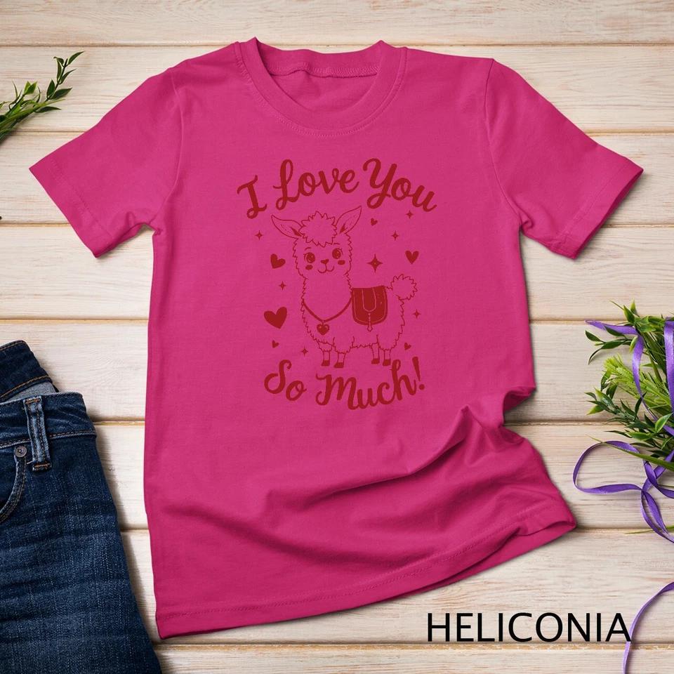 Llama Love A Heartfelt Valentine s Day Design Funny T-Shirt Unisex T-shirt 5 M