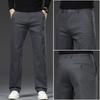 Pantalones Casuales de Hombre Color Caqui Otoño e Invierno Nuevos Pantalones Casuales de Algodón Puro Pantalones Gruesos de Hombre para Otoño e Invierno