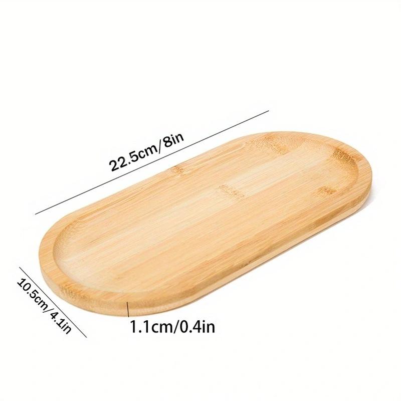 JJTZ Bamboo Oval Tray Taca do przechowywania w toalecie, organizery na blaty w salonie na drobne rzeczy
