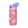 350ml Cartoon-Muster Vakuumbecher Kinder Isolierte Wasserflasche Niedliches Tier Stroh Thermoskanne Handgehaltene Kanne für Outdoor Schule