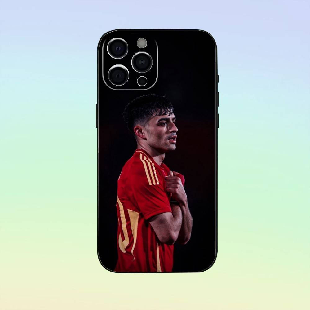 Football Barcelona P-Pedri 8 Phone Case For iPhone 17,16,15,14,13,12,11 ,Soft Silicone Black Cover