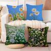 Italy Daisy Pillow Case Living Room Sofa Decorative Cushion Cover Simple Household Light Luxury Printed Pillow