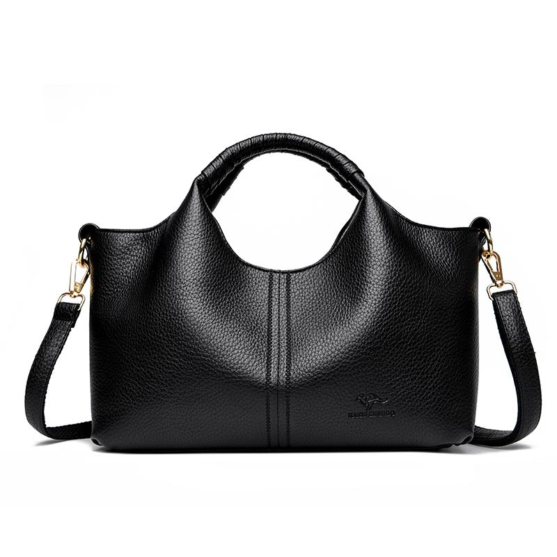 

New Fashion Leather Shoulder Bags For Women 2024 Ladies Luxury Handbag Crossbody Bag Zipper Messenger Solid Color Saddle Bag Sac чёрный