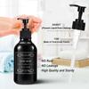 500ML/16.9OZ 2PCS Shampoo Body Wash Dispenser Hand Soap and Dish Soap Dispenser with Pump Soap Bathroom Bottle with 6 Waterproof Labels