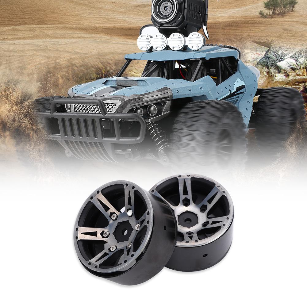4Pcs 5.2CM Quality Metal Car Model Wheel Rims Hub High Strength for 1Celsius10 RC (black)
