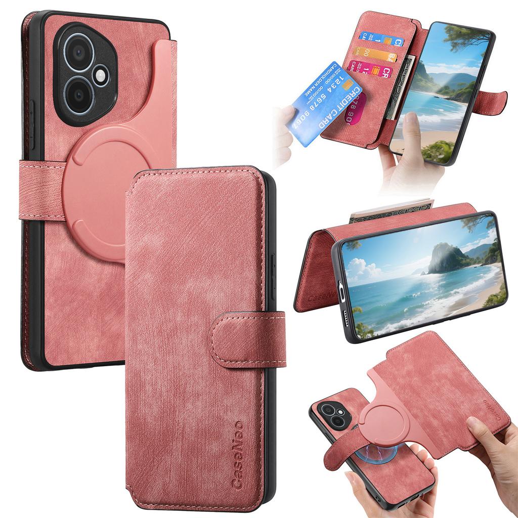 För Honor 400 5G (Global) Magnetiskt Fodral CASENEO Avtagbart Läder Telefonplånboksfodral