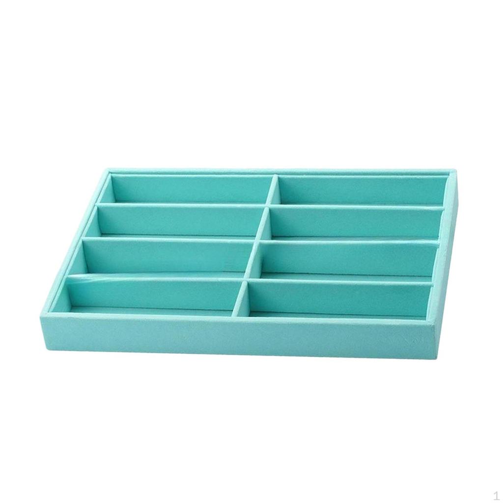 Eyeglass Display Tray with Storage, Box, Watch And Jewelry Organizer, Made of Soft Velvet
