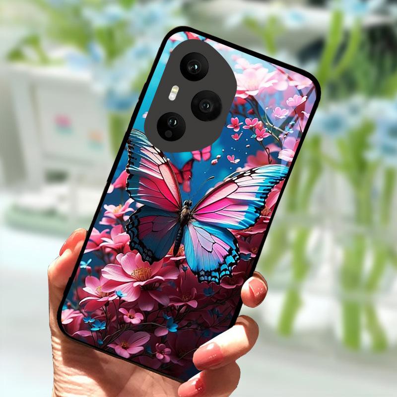 For Honor 400 Pro 5G Case Luxury Tempered Glass Anti-Fall Cover For Honor400 Pro 400Pro Phone Back Shell Shockproof Fundas Capa