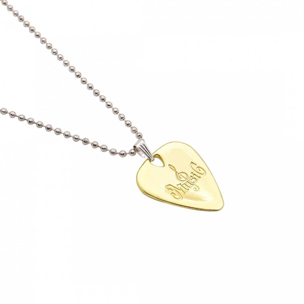 Beautiful Guitar Picks Necklace Plectrum Plucked String Instrument Accessories Gold & Sliver Color