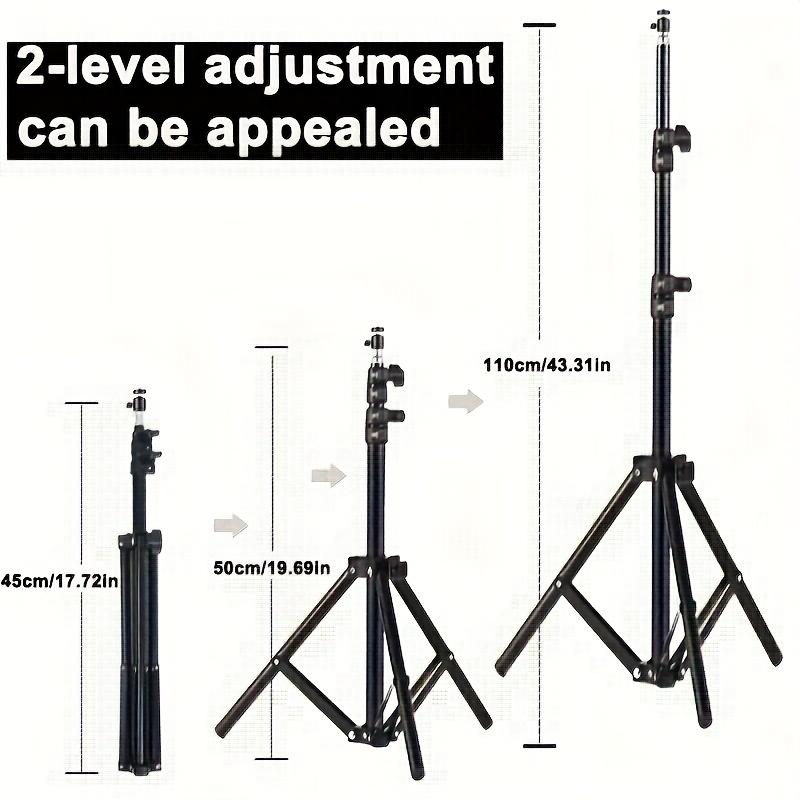 110cm adjustable projector stand - height adjustable, tripod with sturdy plastic connectors, suitable for installing cameras
