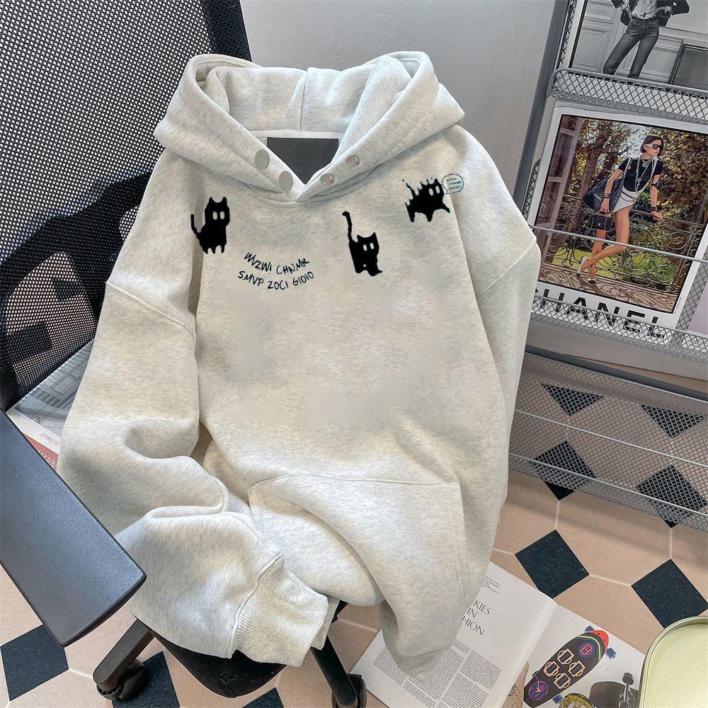 

Men s Velvet-Lined Casual Hoodie - Autumn/Winter High Street Style XL білий/сірий колір