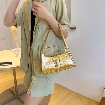 Damen Nische Achseltasche neu vielseitig Mode tragbare Umhängetasche Steintextur Lack Picofarad Stick Tasche