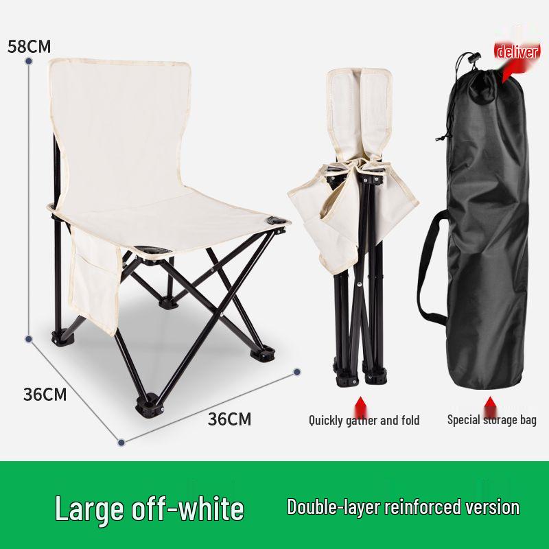 Portable Extra Thick Folding Camping Chair with Backrest for Outdoor Use