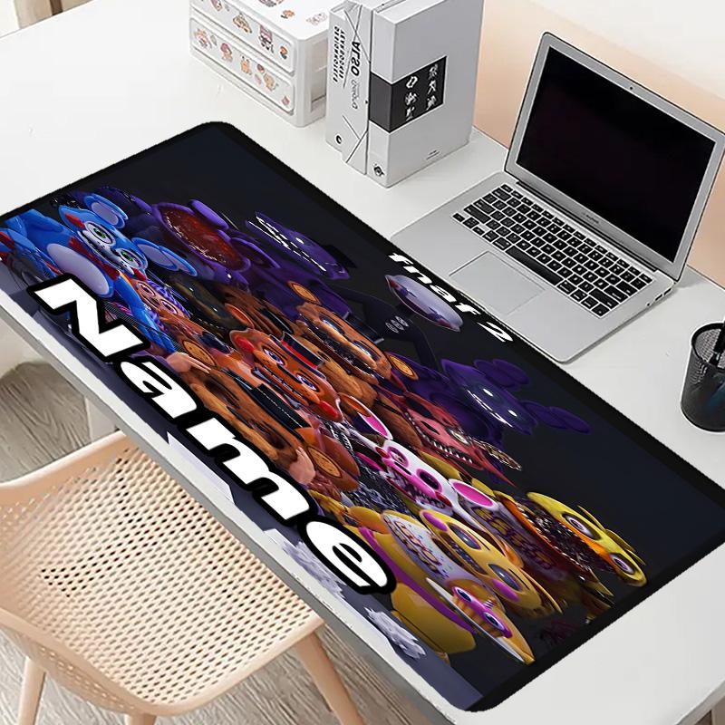 Custom Name Personalized Five Nights At Freddy's Pattern Mousepad, Laptop PC Desk Mat, Decorative Desk Mat for Home Keyboard Pad Gift