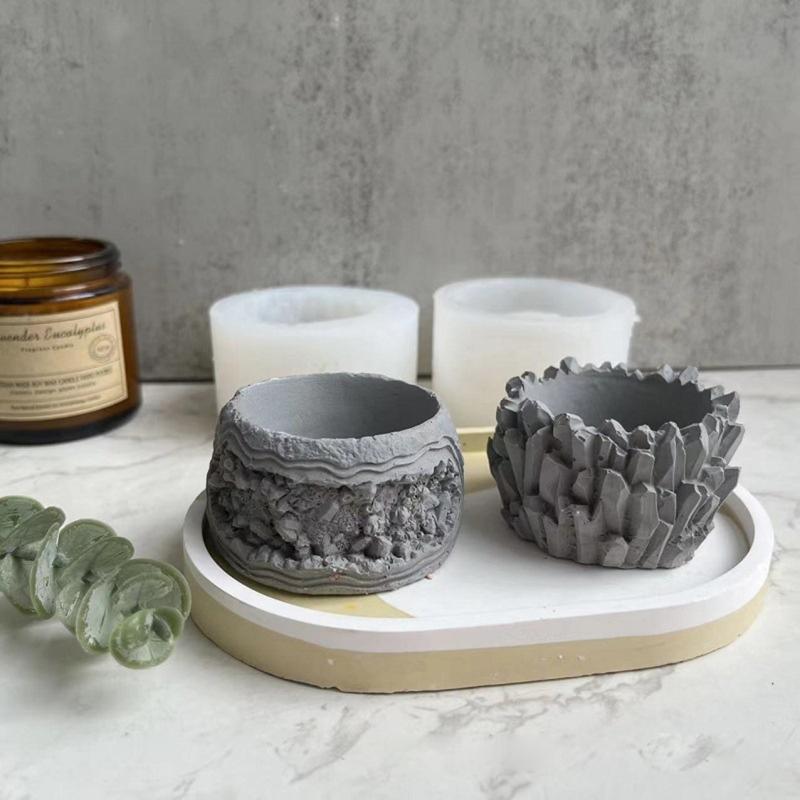 Small Flower Pot Silicone Mold Diy Succulents Concrete Flower Pot Vase Plaster Cement Clay Mold Plant Holder Mold