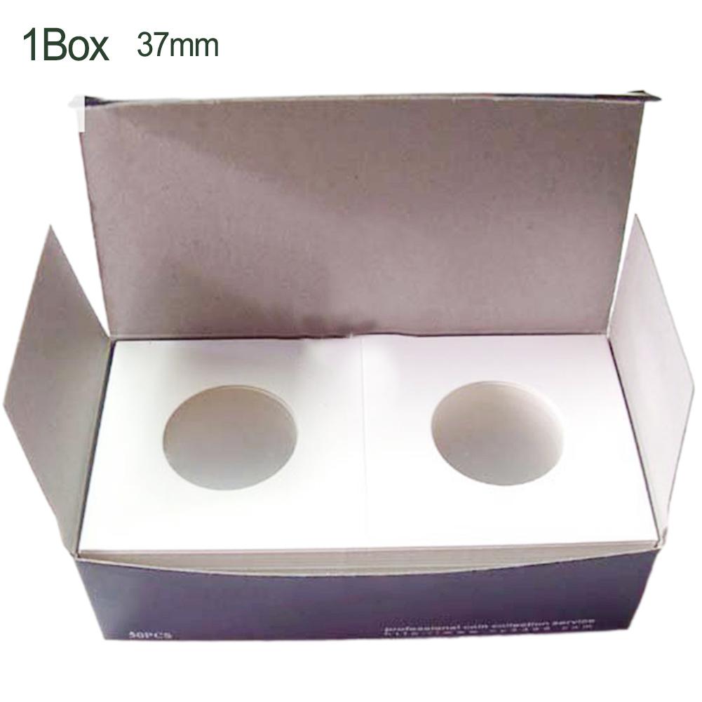 50PCS Coin Holders Stamp Holder Storage Box Storage Case Storage Holders Square Cardboard Box Household Supplies 17.5-40mm