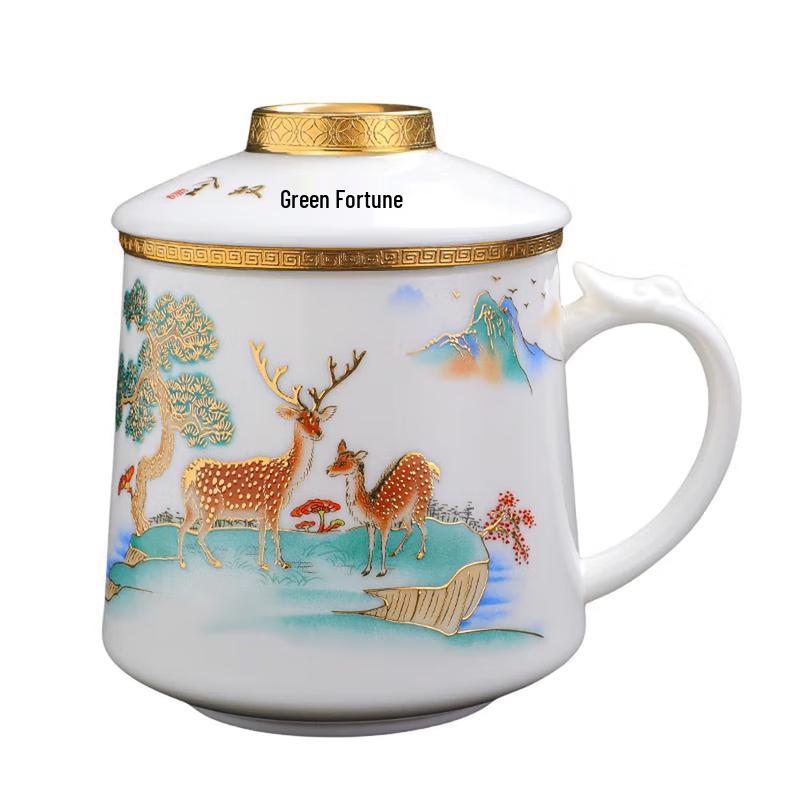 Yunyan Mutton Fat Jade Ceramic Office Tea Cup