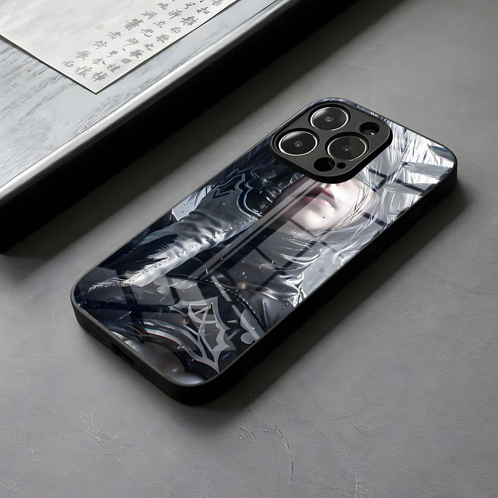 NieR A-Automata 2B Phone Case DIY Printing Glass For IPhone 16 15 14 Pro Max 13 12 Mini 11 X XS XR 8 Plus For Samsung S 25 24 23