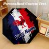 8 Rib Auto Folding Umbrella France national football team Print Custom Name Text Portable Rain Gear