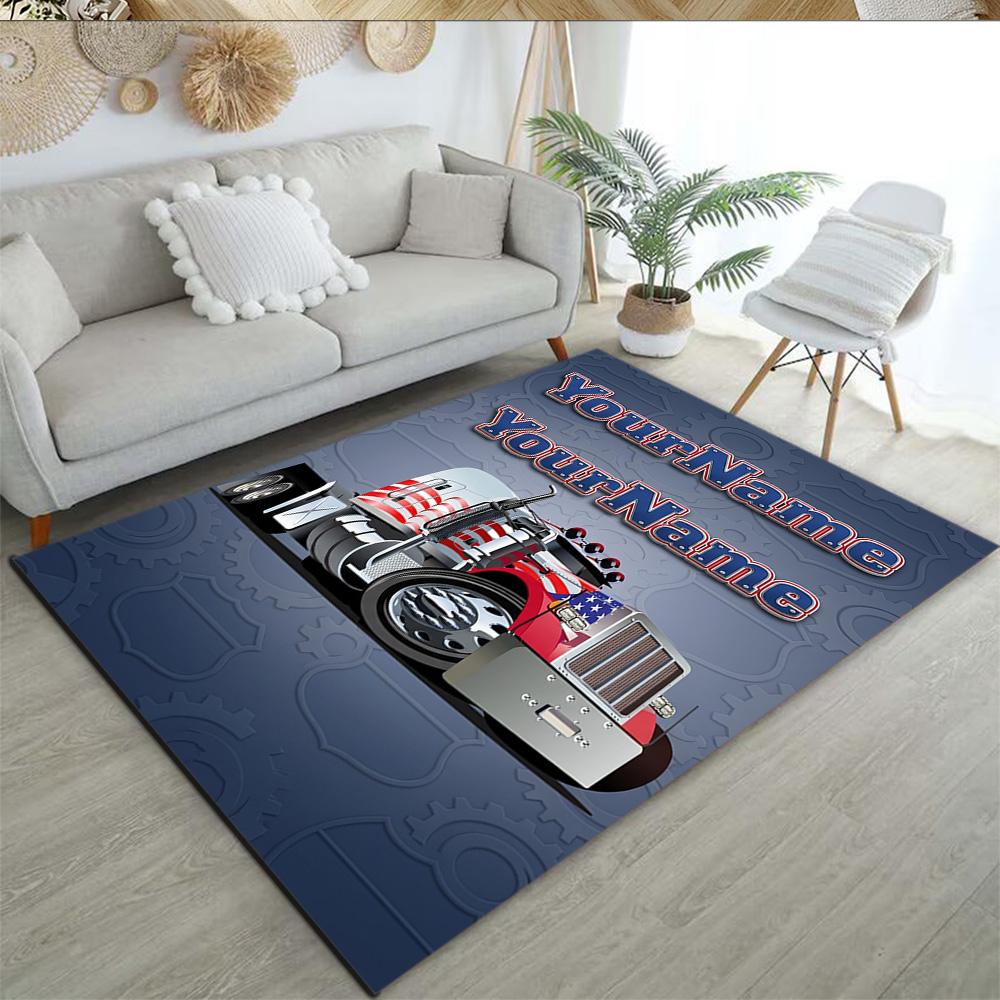 Kw Heavy Trucks Personalized Name Carpet Perfect for Hallway Dining Room Study room Kitchen Antislip Carpet Anime Office Decor Wedding Party Gift