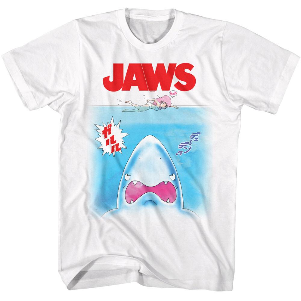 Jaws 70 s Thriller Movie Great White Retro Anime Style Men s T Shirt Unisex T-Shirt S