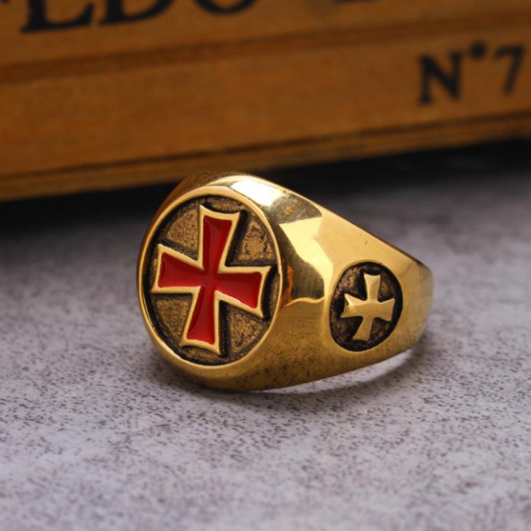 Vintage Gold Cross Ring Classic Ring Mens and Womens Jewelry