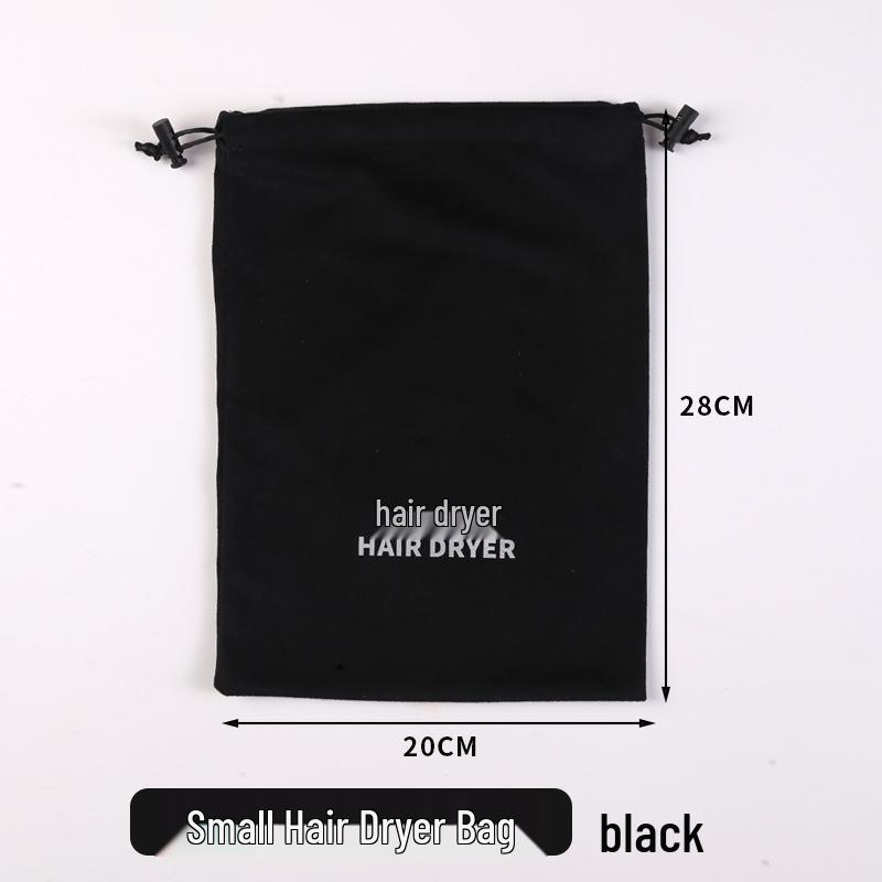 Custom Black Velvet Hair Dryer Storage Bag - Dustproof for Hotels & B&Bs