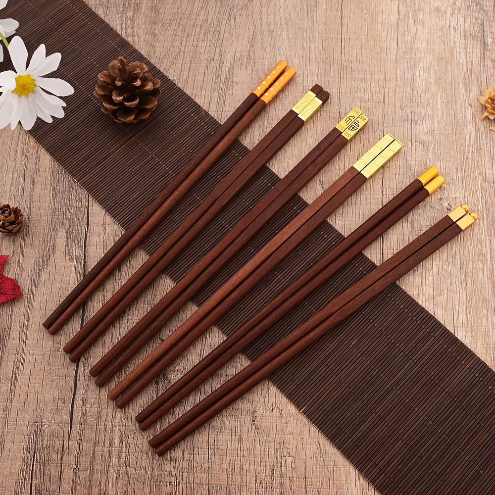 Natural Red Sandalwoo Chopsticks 5/6/8/10 Pairs Reusable Chopsticks Tableware Traditional Retro Handmade Natural Gift