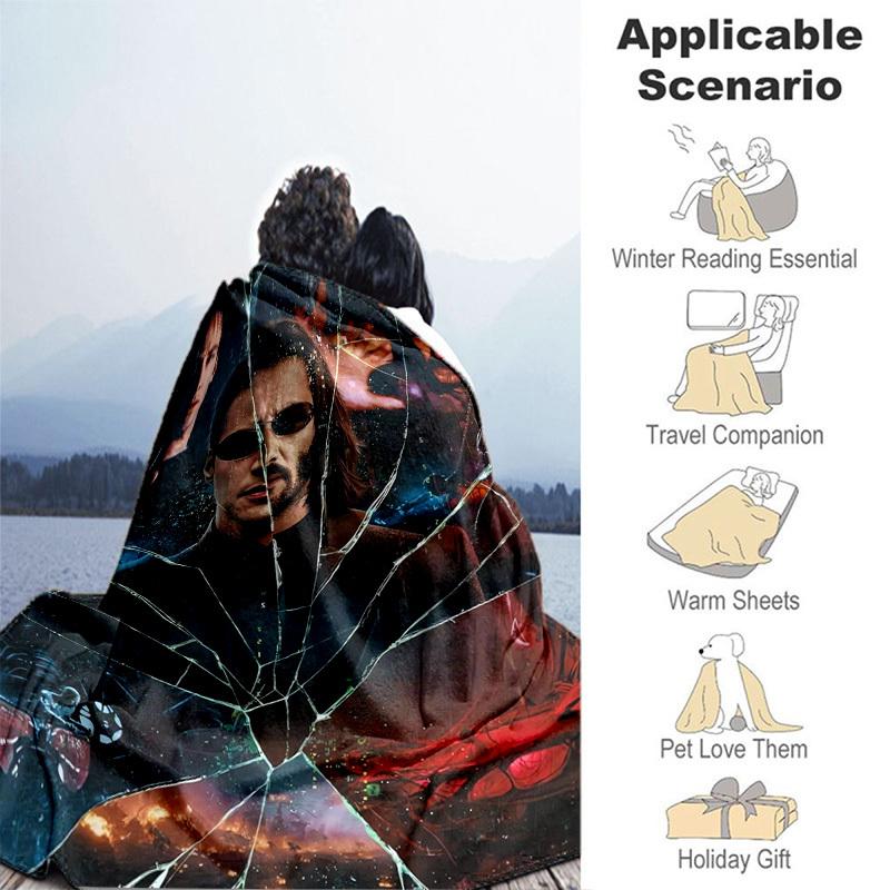 1pc Neo: The Matrix Resurrections Poster Cartoon Blanket,Portable Throw for Travel & Camping, All Season Cozy Blanket,Ideal Gift