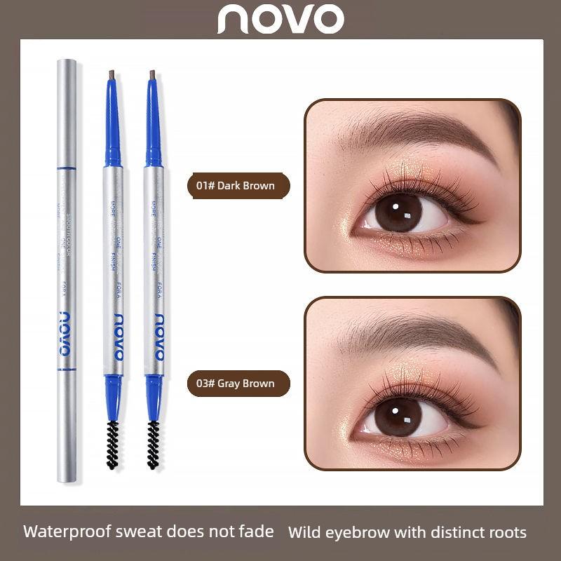 Novo Ultra-Fine Eyebrow Pencil Female Distinct Look Wild Eyebrows Nature Waterproof Sweatproof Long Lasting Fadeless Newbie Beginner