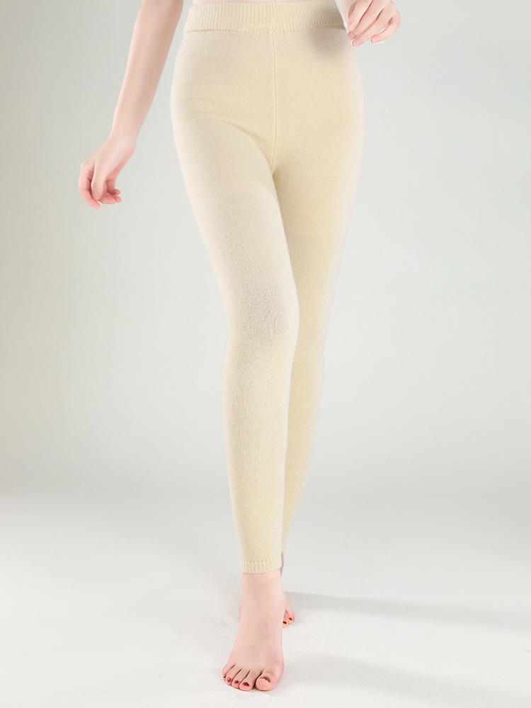 Women's Seamless Knit Leggings: Warm, Non-Wool, Thick, Four-Way Stretch Pants for Autumn and Winter.