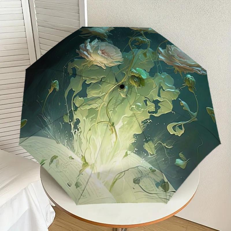 

1pc Magical Bloom from Open Book Umbrella with Plastic Handle,Suitable for All Seasons Home Travel Outdoor UmbrellaDD411