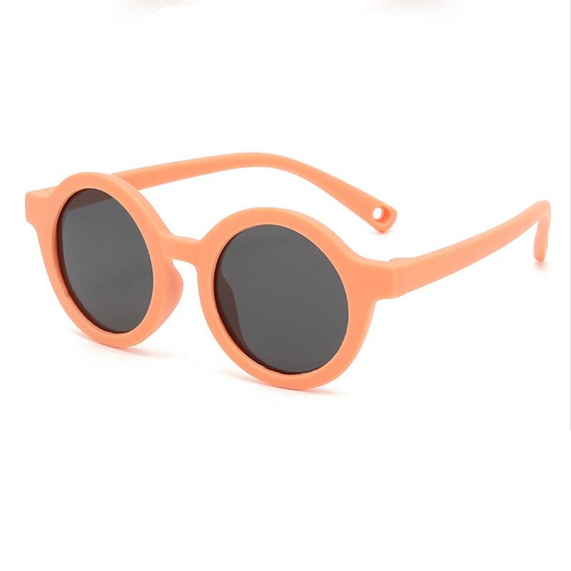 

New Round Frame For Boys And Girls Retro Ultraviolet Silicone Children s Sunglasses 23056