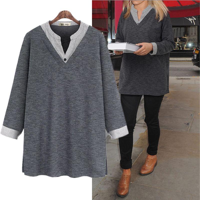 

105.00kg Export Amazon Shirt Oversize Women s Clothing Grey Plus size L