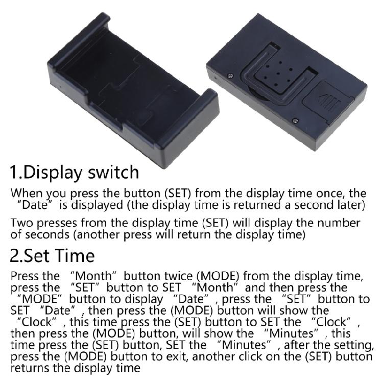 Clear Digtal Display Clock for Car Truck Self-Adhesive Mini Clock Car Decoration