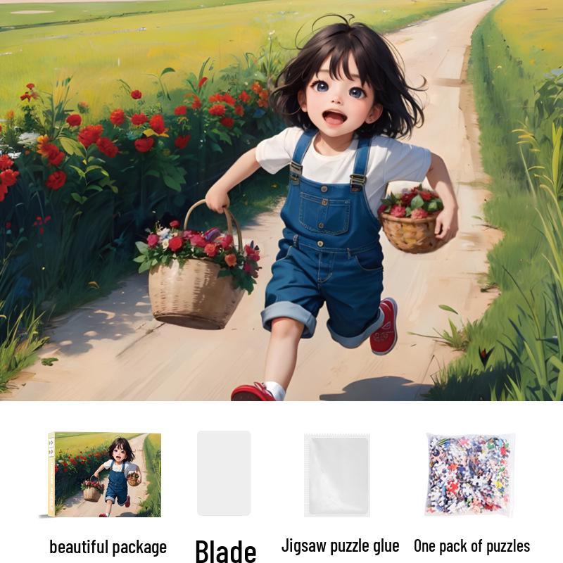 1,000-Piece Cute Healing Jigsaw Puzzle: Adult High-Difficulty Decompression Toy, Educational Gift for Girls
