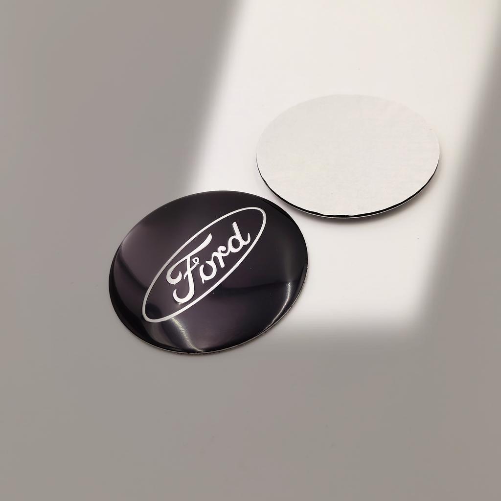 ZLKQ1 4pcs fiat ForFord Car emblem Wheel hub Center Cap Badge covers sticker Decals 54/56/60/62/65mm Styling accessories