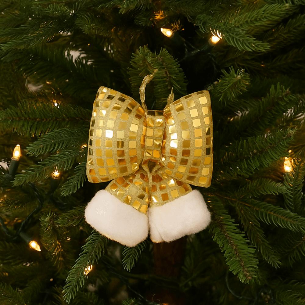 Creative Design Christmas Sequin Bow Bow Pendant S/M/L Size Xmas Tree Hanging Decor Sparkling Party Decoration