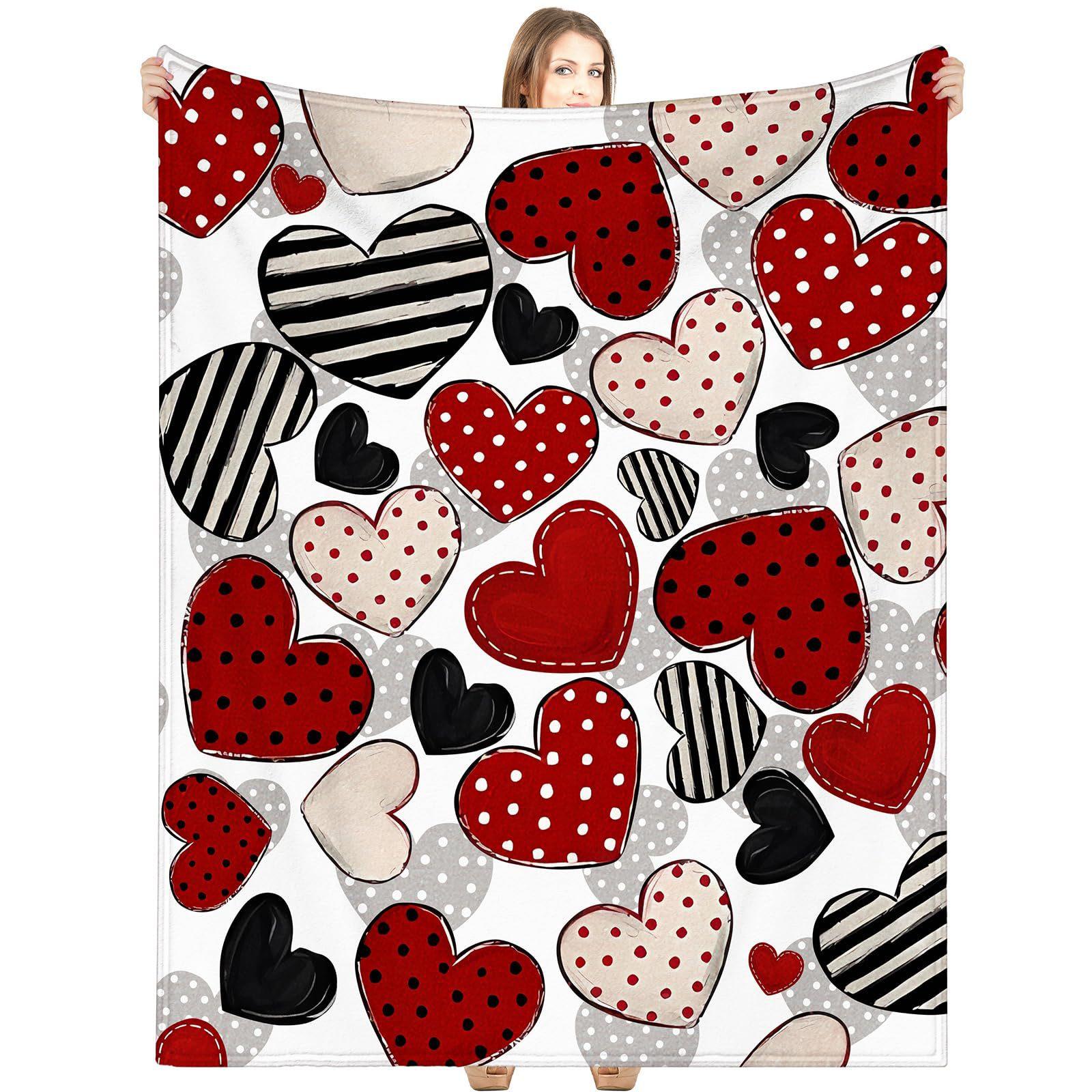 

Pink candy heart Printed Blanket for Sofa Bed Travel Camping Living Room Office Conditioning Blanket for All Seasons Gifts 75x90cm